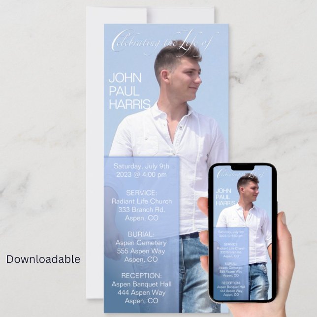 Convite Funeral Digital para Celebração da Vida Az (Criador carregado)