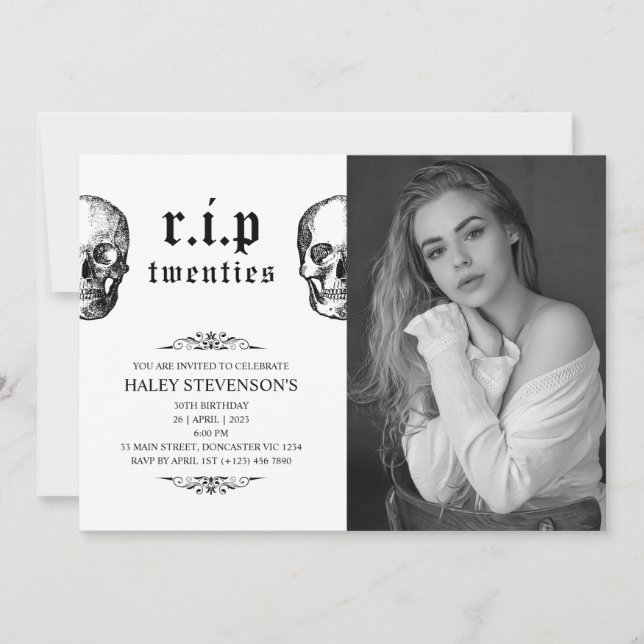 Convite Funeral dos 20 anos Crânio Funeral dos Vinte Anive (Frente)