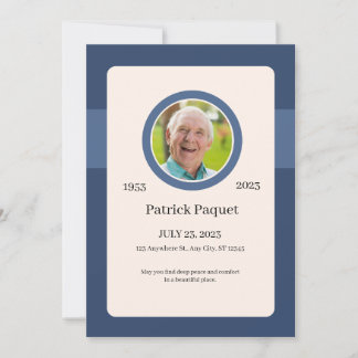 Convite Funeral Invitation Template – Dark Blue Memorial