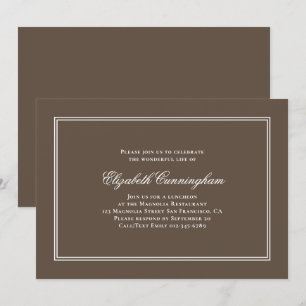 Convite Funeral memorável elegante clássico e simples