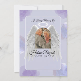 Convite Funeral Memorial Design Template – Angel Wings