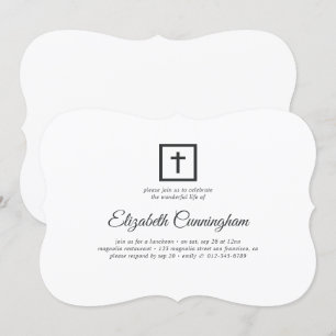 Convite Funeral Memorial Modern com Cruz Simples
