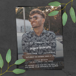 Convite Funeral Moderno | Celebração da Foto da Vida