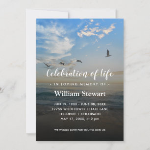 Convite Funeral Moderno   Celebração da praia