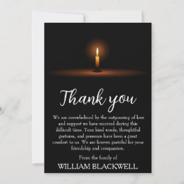 Convite funeral preto e branco, obrigado cartas