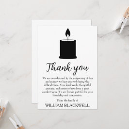 Convite funeral preto e branco, obrigado cartas