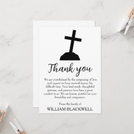 Convite funeral preto e branco, obrigado cartas