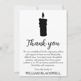 Convite funeral preto e branco, obrigado cartas