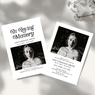 Convite Funeral Retroativo Mínimo Na Memória Adorável