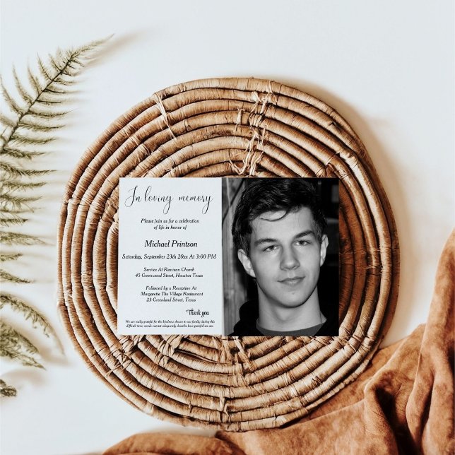 Convite Funeral, serviço memorial, celebração da vida (Criador carregado)