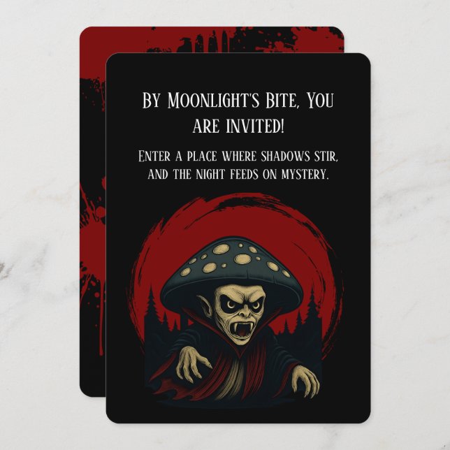 Convite Fungos Dentes Que Sangram MycoVamp (Frente/Verso)