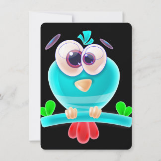 Convite Funky Birdie Party Invite Card