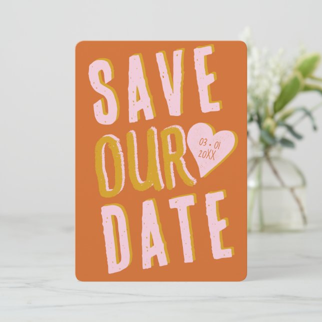 Convite Funky Bold Font (Em pé/Frente)