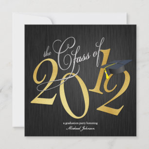 Convite Funky Class of 2012 Invites (prata / ouro)