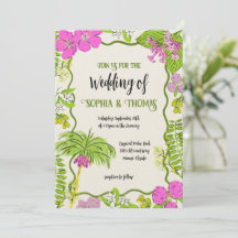 Funky Drawn Casamento Floral Tropical