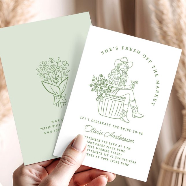 Convite Funky Fresco do Chá de panela de Mercado (Criador carregado)