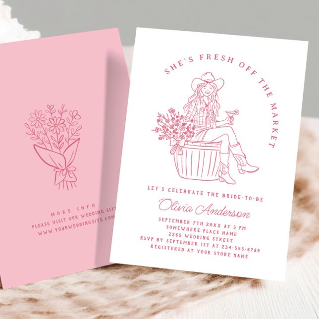 Convite Funky Fresco do Chá de panela de Mercado (Criador carregado)