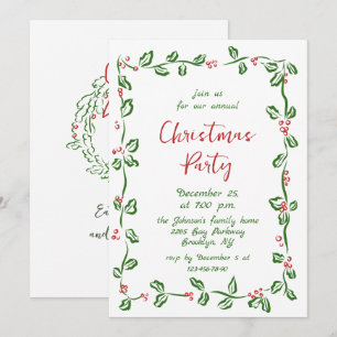Convite Funky Hand Drake Festa de Natal Whimsical