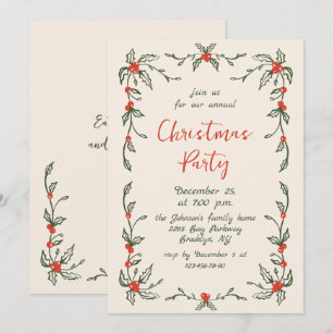 Convite Funky Hand Drake Festa de Natal Whimsical