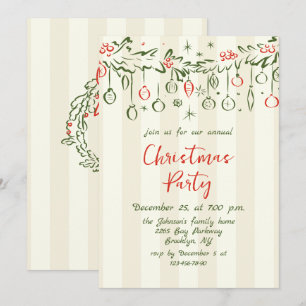 Convite Funky Hand Drake Festa de Natal Whimsical