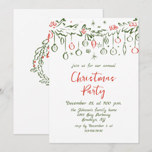 Convite Funky Hand Drake Festa de Natal Whimsical