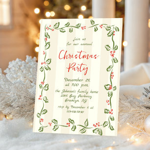 Convite Funky Hand Drake Festa de Natal Whimsical
