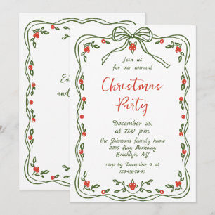 Convite Funky Hand Drake Festa de Natal Whimsical