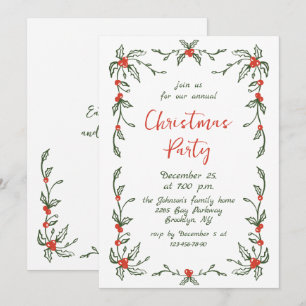 Convite Funky Hand Drake Festa de Natal Whimsical