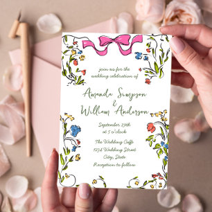 Convite Funky Hand Drawn Retro Casamento