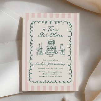 Convite Funky Tini Bit Older Hand Drawn 30th Birthday