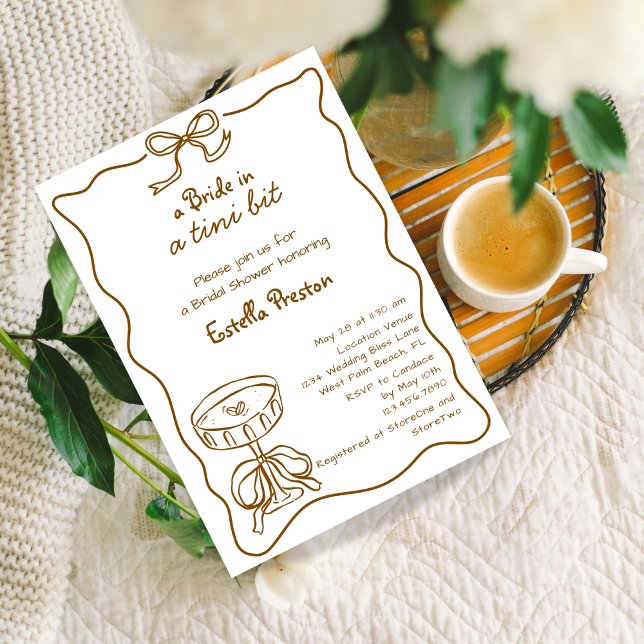 Convite Funky Whimsical Hand Drake Martini Chá de panela (Criador carregado)