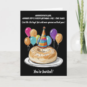 Convite Funny Bagel Birthday com Vibes do Partido
