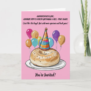 Convite Funny Bagel Birthday com Vibes do Partido