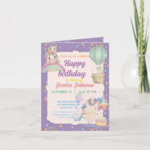 Convite Funny Birthday Unicorn
