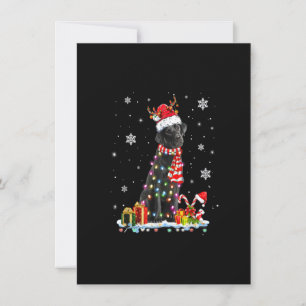 Convite Funny Black Lab Cão de Natal Reindeer Christm