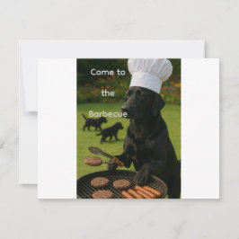 Convite Funny black Labrador grill chef
