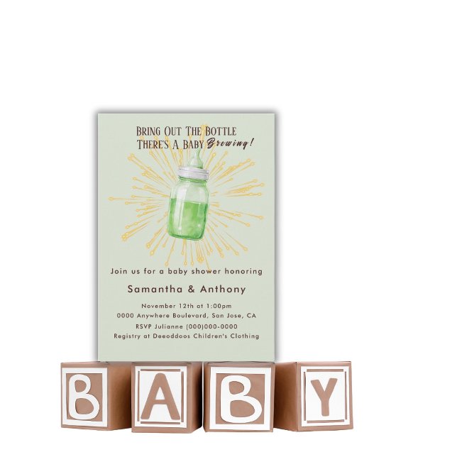 Convite Funny Brewing Baby Shower Invitation (Criador carregado)