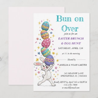 Convite Funny Bunny Easter BRUNCH & HUNT