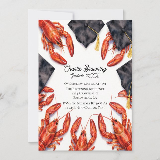 Convite Funny Cajun Graduation Party Invitation (Frente)