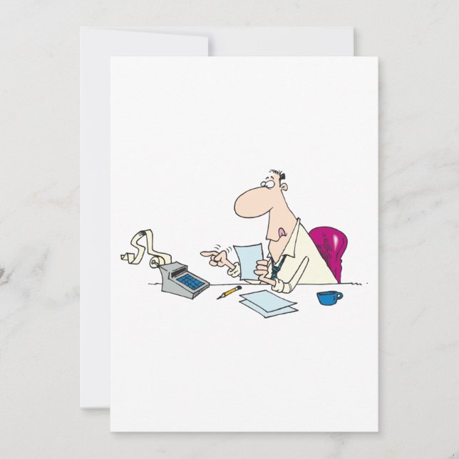 Convite Funny Cartoon Contabilista Humor (Frente)