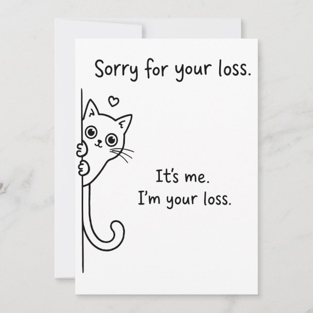 Convite Funny Cat Loss Card - Snarky Cat Sympathy Humor (Frente)