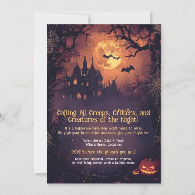 Convite FUNNY chamando todas as criaturas, critérios e cri (Frente)