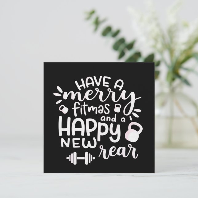 Convite Funny Christmas Fitness Sarcastic Gym Holiday Gift (Em pé/Frente)