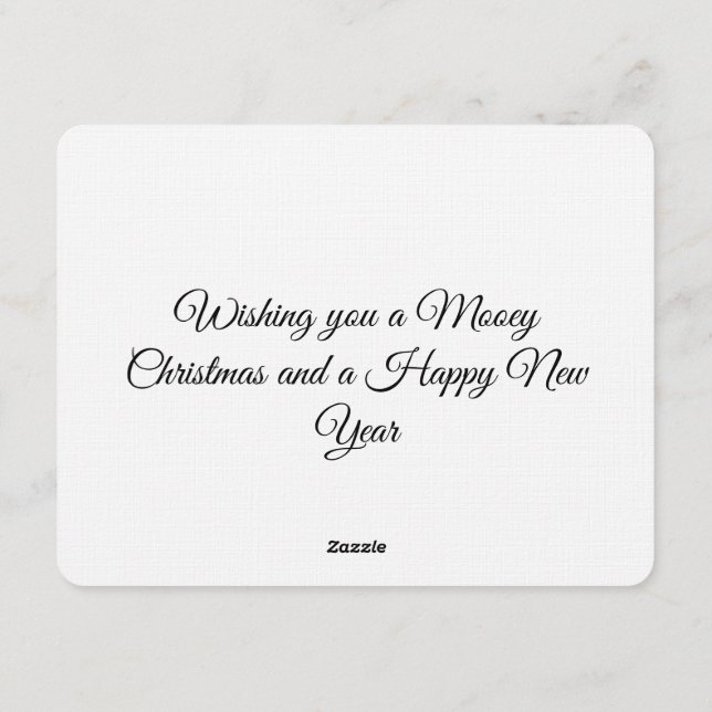 Convite Funny Cool Cow Mooey Christmas Farm Holiday Humor (Verso)