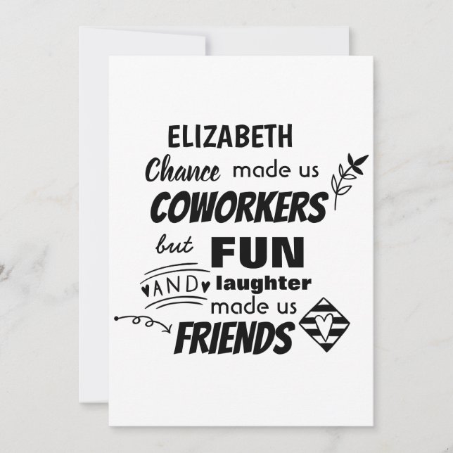 Convite Funny COWORKER Deixando Boa sorte, amigo (Frente)