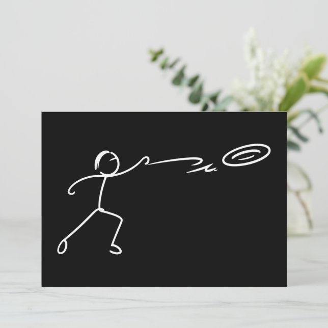 Convite Funny Disc Golf Art Stickman Disc Golf Lover (Em pé/Frente)