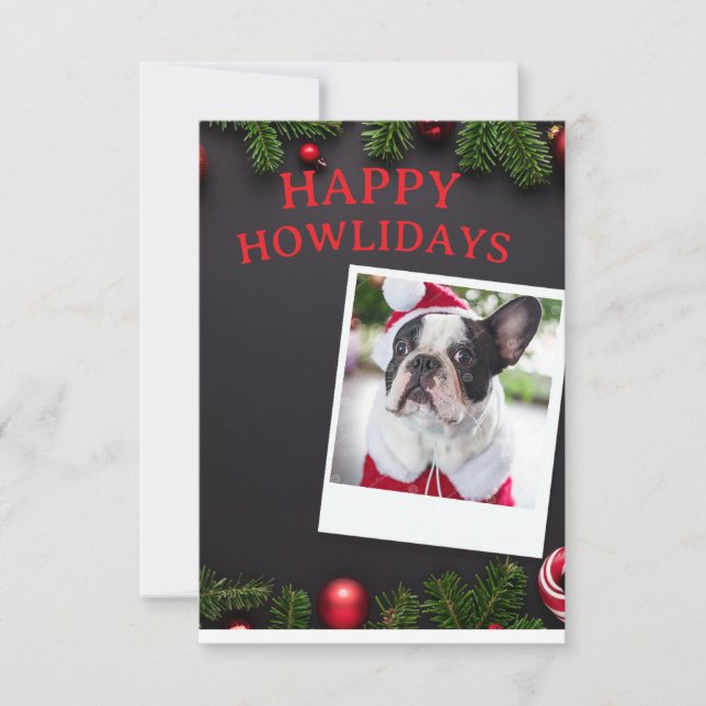 Convite Funny Dog Happy Howlidays Christmas Card (Frente)