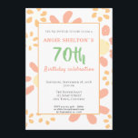 Convite Funny Floral Motivacional 70 Festa de aniversário<br><div class="desc">convite de aniversário 70 para ela com um padrão floral simples num fundo branco. Convidado de festa engraçado e motivacional. As flores são cor-de-rosa e amareladas. Na frente do cartão está um texto motivacional, positivo e engraçado 70. Você pode facilmente mudar o nome, a idade, a data, a localização etc....</div>