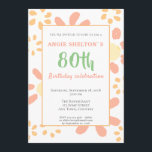 Convite Funny Floral Motivacional 80 Festa de aniversário<br><div class="desc">convite de aniversário 80 para ela com um padrão floral simples num fundo branco. Convidado de festa engraçado e motivacional. As flores são cor-de-rosa e amareladas. Na frente do cartão está um texto motivacional, positivo e engraçado 80 E daí? Você pode facilmente mudar o nome, a idade, a data, a...</div>