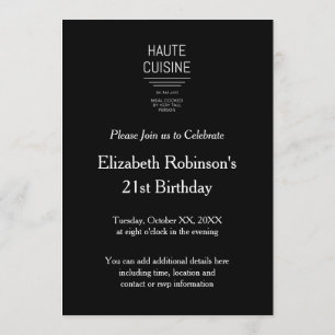 Convite Funny French Chef Haute Cuisine